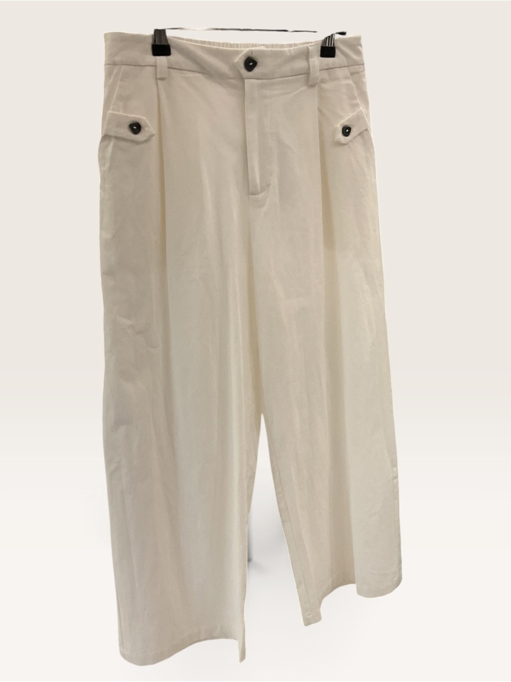 Wide-Leg White Cotton Pants  Allie Rose